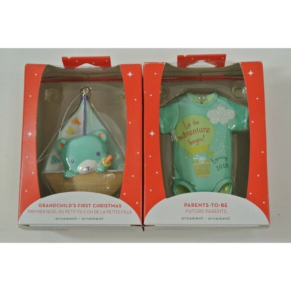 American Greetings Christmas Ornaments Grandson Parents-To-Be Lot of 10 Heirloom - Picture 4 of 9